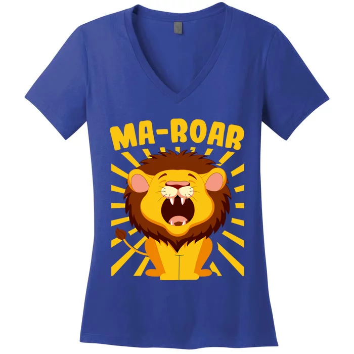 Passover Jewish Days Lion Roaring Hebrew Kindergarten Family Gift Women's V-Neck T-Shirt