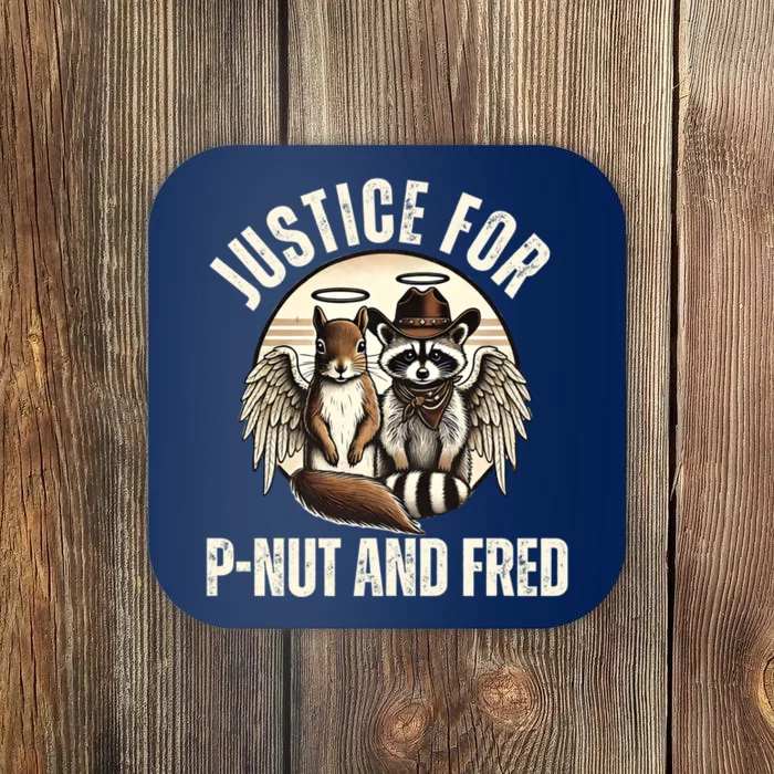 Pnut Justice For Fred The Raccoon And Peanut The Squirrel Coaster