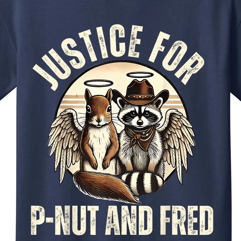 Pnut Justice For Fred The Raccoon And Peanut The Squirrel Kids T-Shirt