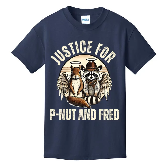 Pnut Justice For Fred The Raccoon And Peanut The Squirrel Kids T-Shirt