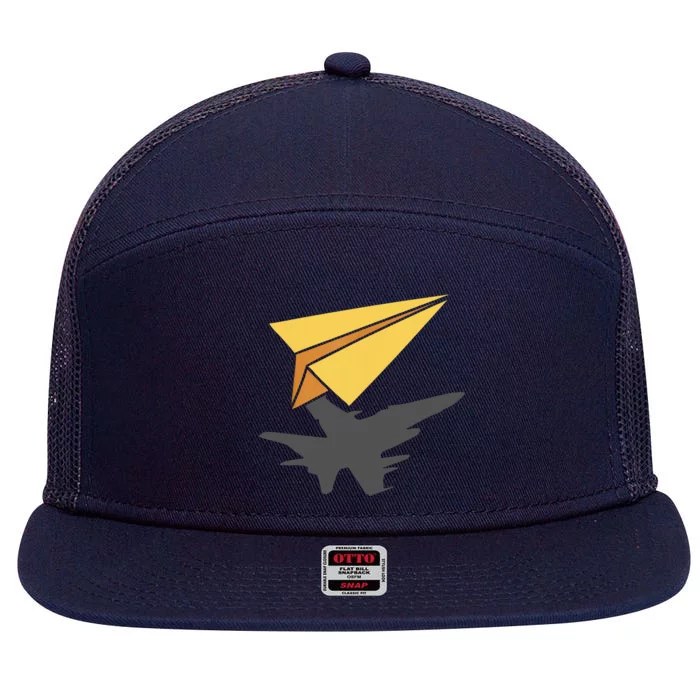 Paper Jet Fighter Plane Airplane Aviation Aircraft Airfield 7 Panel Mesh Trucker Snapback Hat