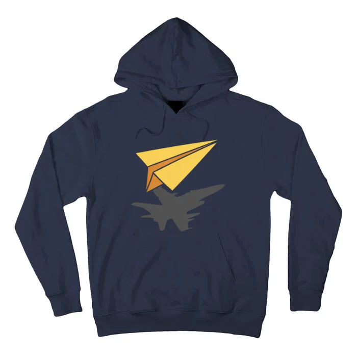 Paper Jet Fighter Plane Airplane Aviation Aircraft Airfield Tall Hoodie