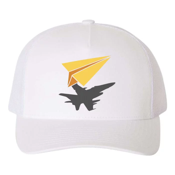 Paper Jet Fighter Plane Airplane Aviation Aircraft Airfield Yupoong Adult 5-Panel Trucker Hat