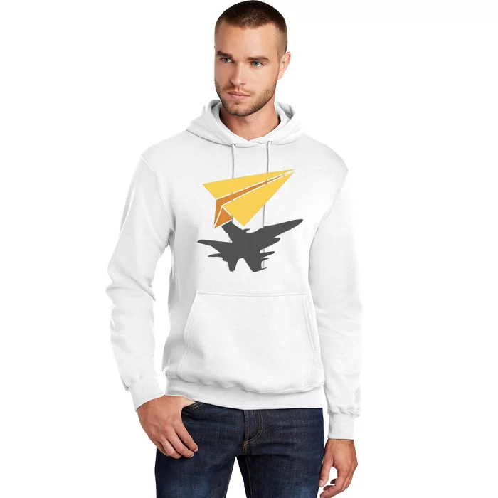 Paper Jet Fighter Plane Airplane Aviation Aircraft Airfield Hoodie