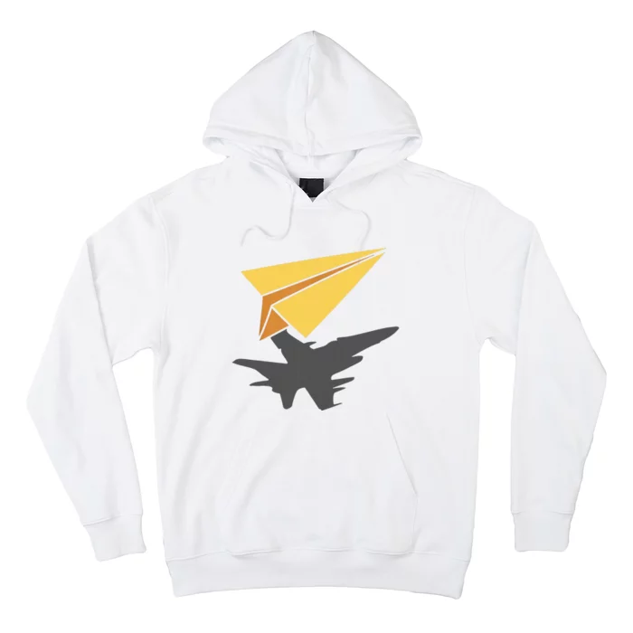 Paper Jet Fighter Plane Airplane Aviation Aircraft Airfield Hoodie