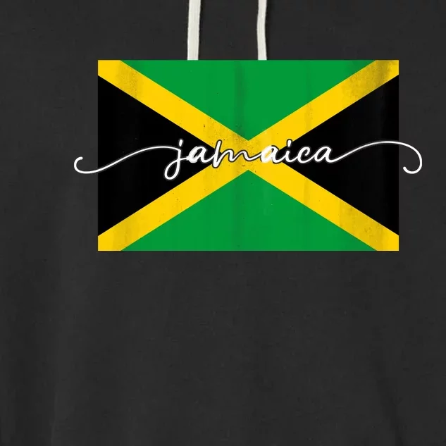 Proud Jamaican Flag Jamaica Pride Garment-Dyed Fleece Hoodie