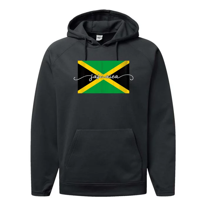 Proud Jamaican Flag Jamaica Pride Performance Fleece Hoodie