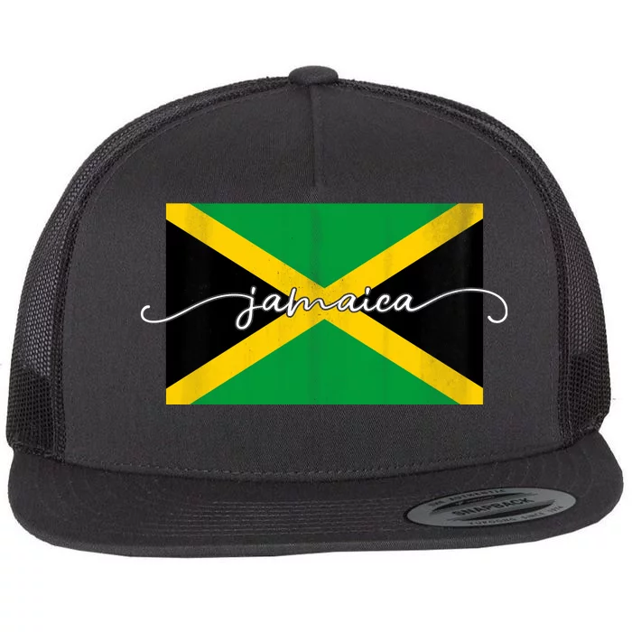 Proud Jamaican Flag Jamaica Pride Flat Bill Trucker Hat