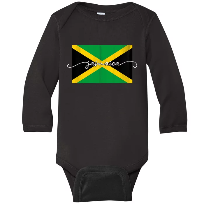 Proud Jamaican Flag Jamaica Pride Baby Long Sleeve Bodysuit