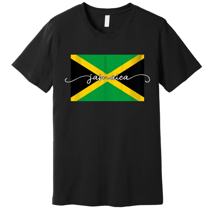 Proud Jamaican Flag Jamaica Pride Premium T-Shirt