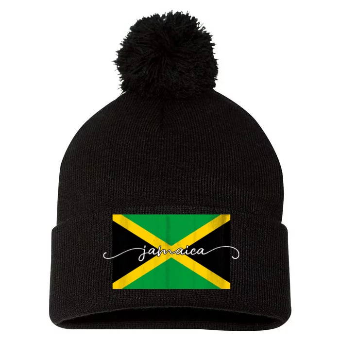 Proud Jamaican Flag Jamaica Pride Pom Pom 12in Knit Beanie