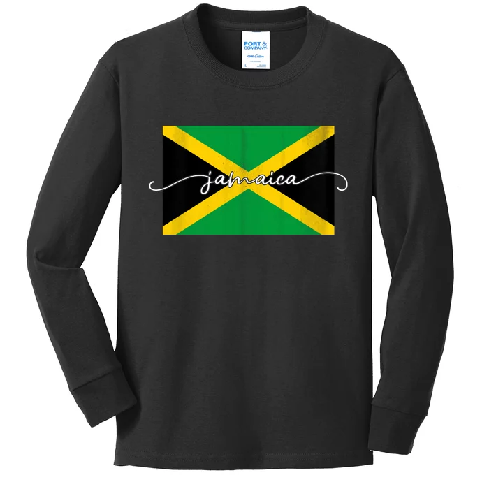 Proud Jamaican Flag Jamaica Pride Kids Long Sleeve Shirt