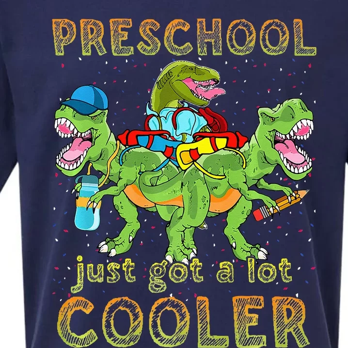 Preschool Just Got A Lot Cooler Dinosaur Back To School Sueded Cloud Jersey T-Shirt