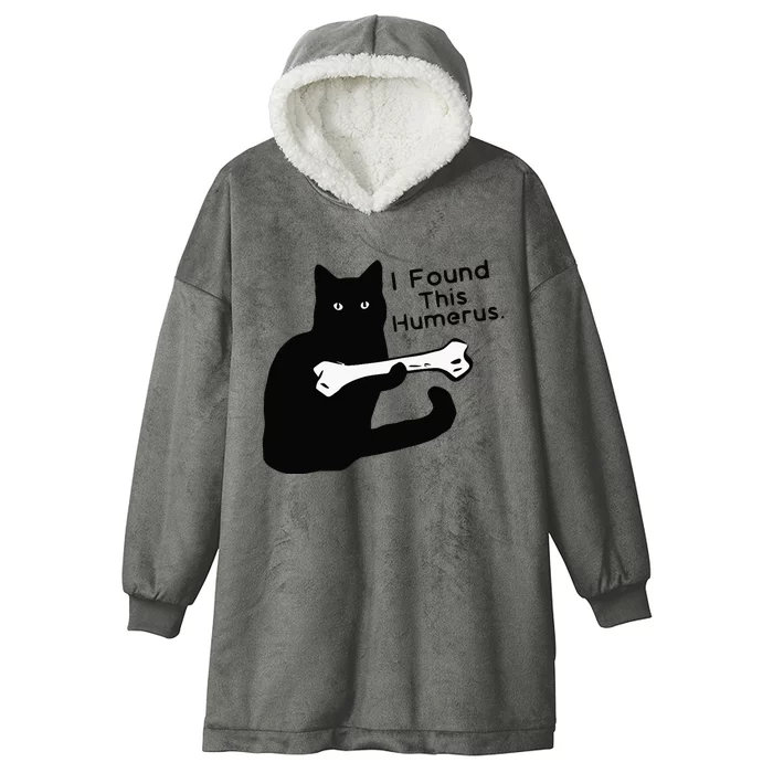 Pun Joke I Found This Humerus Humorous Cat Lover Hooded Wearable Blanket