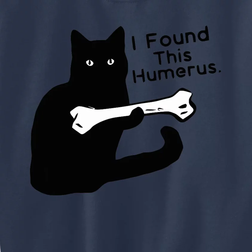 Pun Joke I Found This Humerus Humorous Cat Lover Kids Sweatshirt