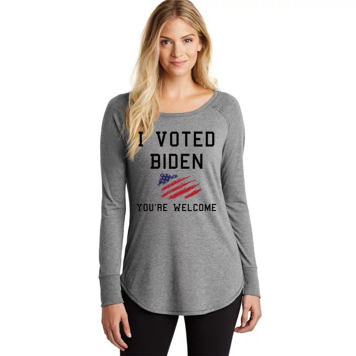 Pro Joe I Voted For Biden You're Welcome Patriotic Flag Great Gift Women's Perfect Tri Tunic Long Sleeve Shirt