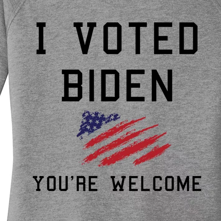 Pro Joe I Voted For Biden You're Welcome Patriotic Flag Great Gift Women's Perfect Tri Tunic Long Sleeve Shirt