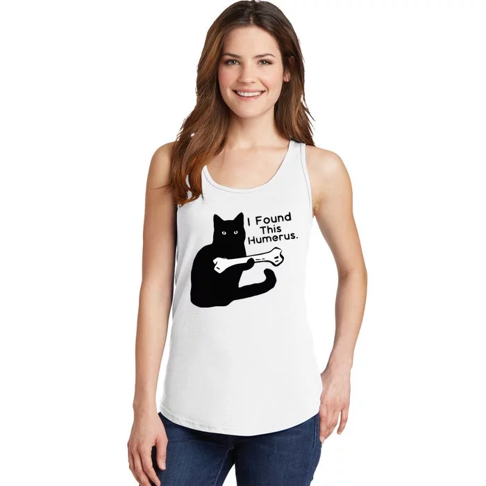 Pun Joke I Found This Humerus Humorous Cat Lover Halloween Ladies Essential Tank