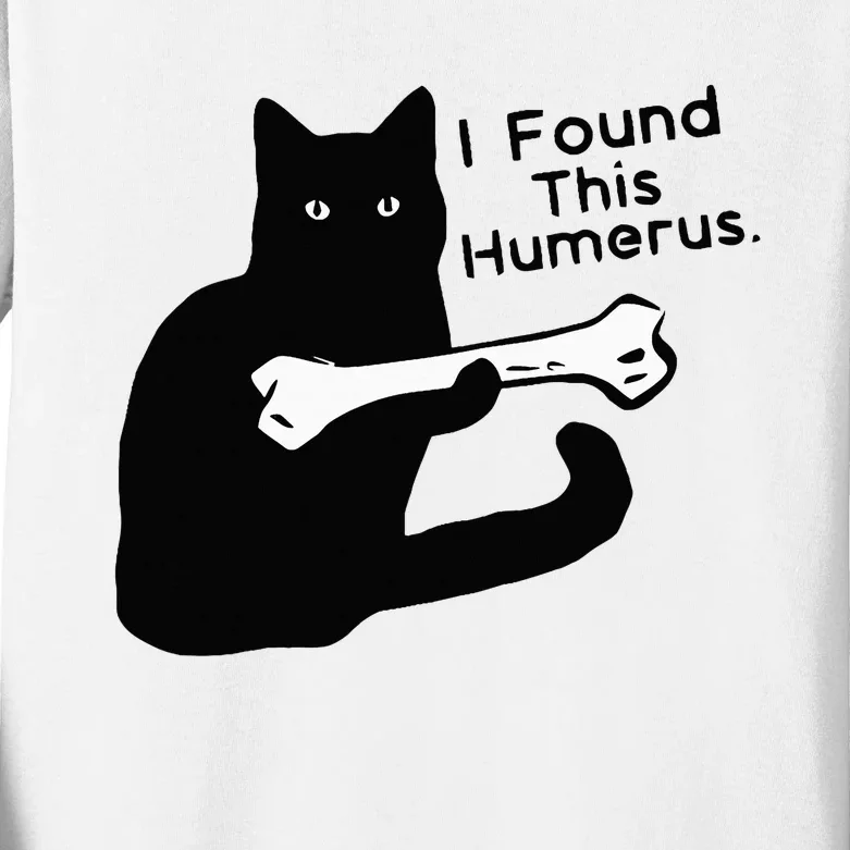 Pun Joke I Found This Humerus Humorous Cat Lover Halloween Kids Long Sleeve Shirt