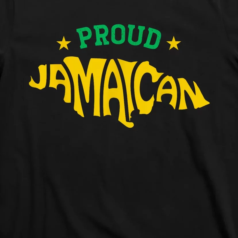 Proud Jamaican Jamaica Flag Map Souvenir Jamaican T-Shirt