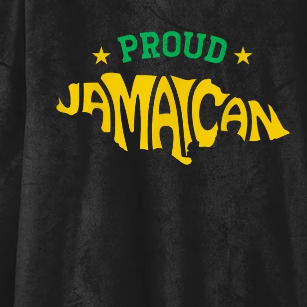 Proud Jamaican Jamaica Flag Map Souvenir Jamaican Hooded Wearable Blanket