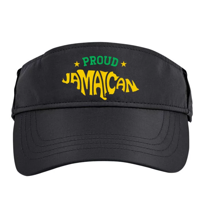 Proud Jamaican Jamaica Flag Map Souvenir Jamaican Adult Drive Performance Visor