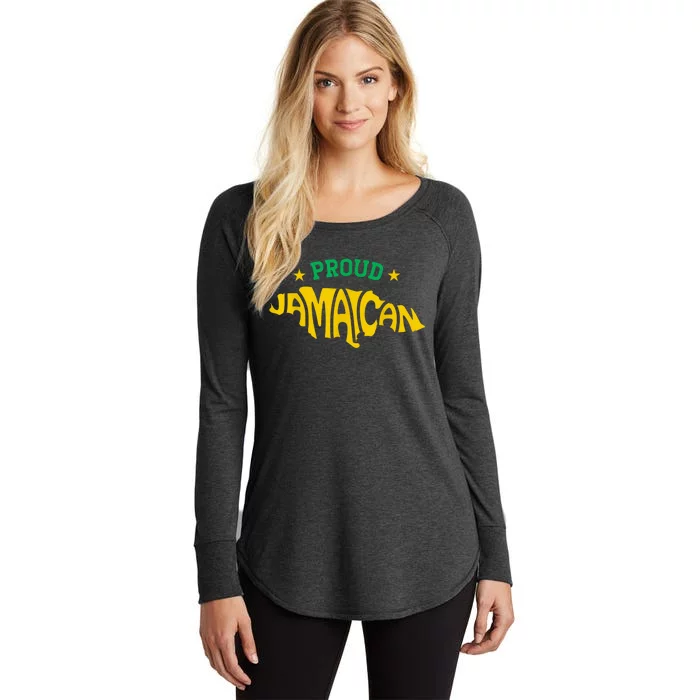 Proud Jamaican Jamaica Flag Map Souvenir Jamaican Women's Perfect Tri Tunic Long Sleeve Shirt