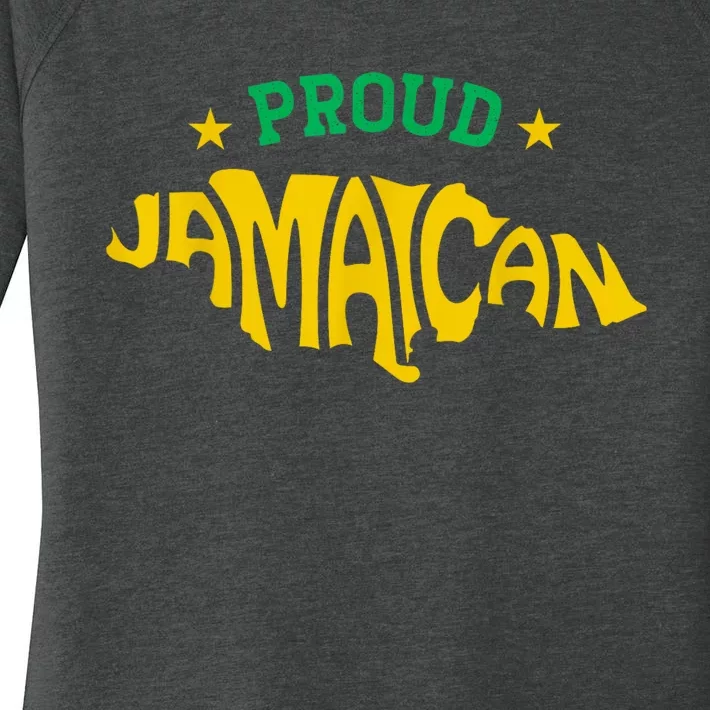 Proud Jamaican Jamaica Flag Map Souvenir Jamaican Women's Perfect Tri Tunic Long Sleeve Shirt