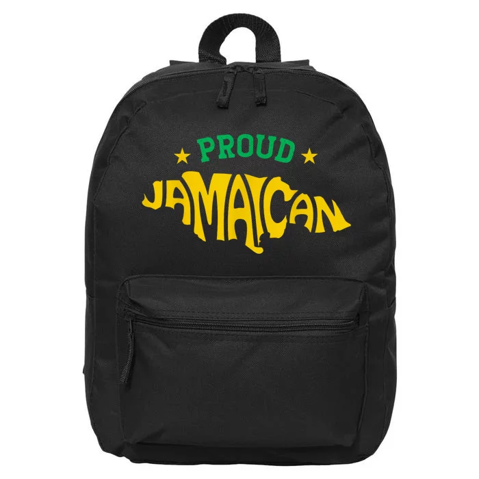 Proud Jamaican Jamaica Flag Map Souvenir Jamaican 16 in Basic Backpack