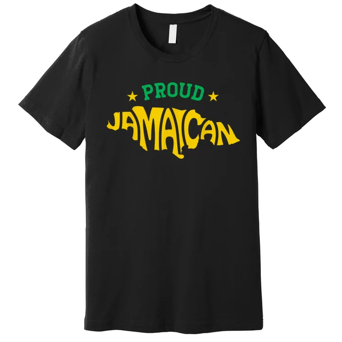 Proud Jamaican Jamaica Flag Map Souvenir Jamaican Premium T-Shirt