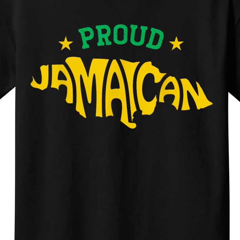 Proud Jamaican Jamaica Flag Map Souvenir Jamaican Kids T-Shirt