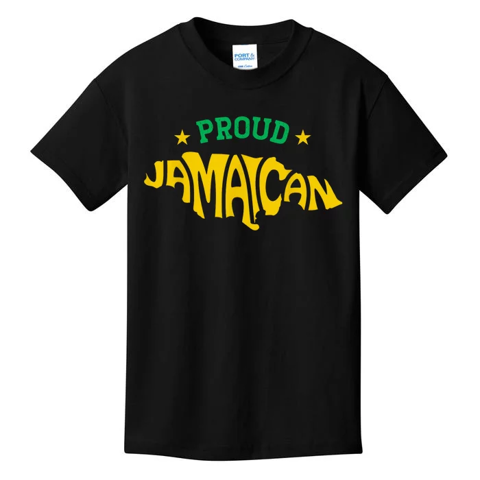 Proud Jamaican Jamaica Flag Map Souvenir Jamaican Kids T-Shirt