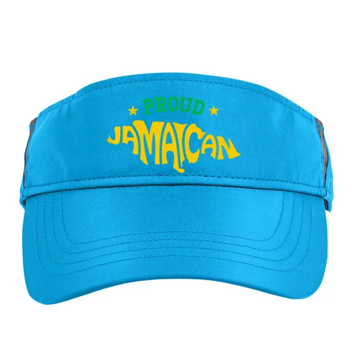 Proud Jamaican Jamaica Flag Map Souvenir Jamaican Adult Drive Performance Visor