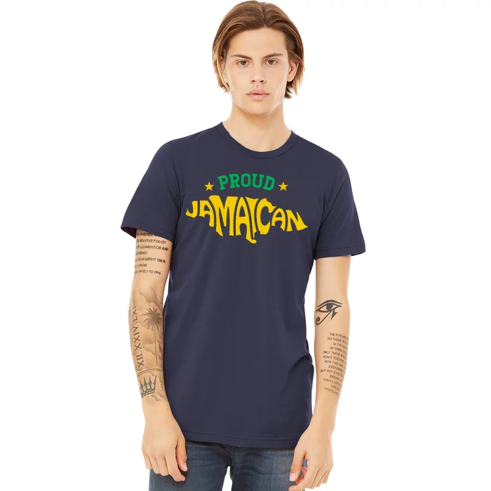 Proud Jamaican Jamaica Flag Map Souvenir Jamaican Premium T-Shirt