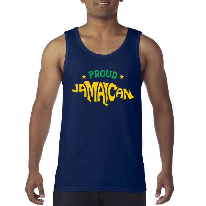 Proud Jamaican Jamaica Flag Map Souvenir Jamaican Tank Top