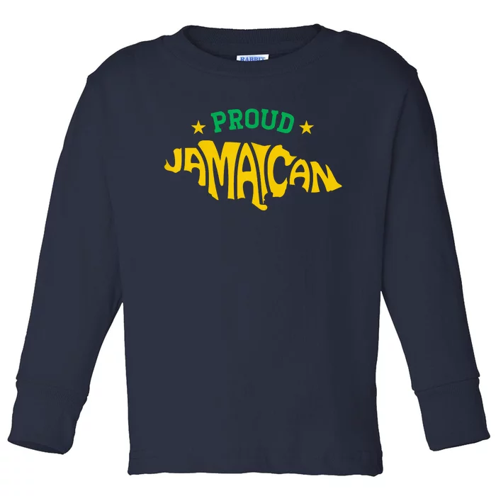 Proud Jamaican Jamaica Flag Map Souvenir Jamaican Toddler Long Sleeve Shirt