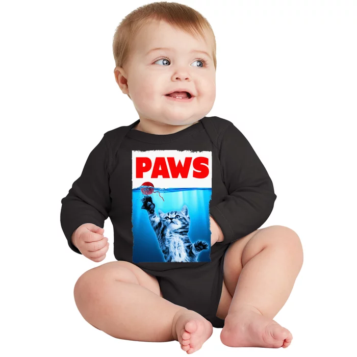 Paws Jaws Kitten Ball String For Men For Women Feline Lovers Baby Long Sleeve Bodysuit