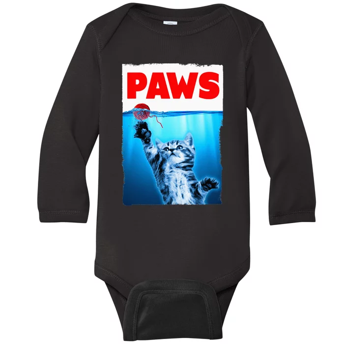 Paws Jaws Kitten Ball String For Men For Women Feline Lovers Baby Long Sleeve Bodysuit