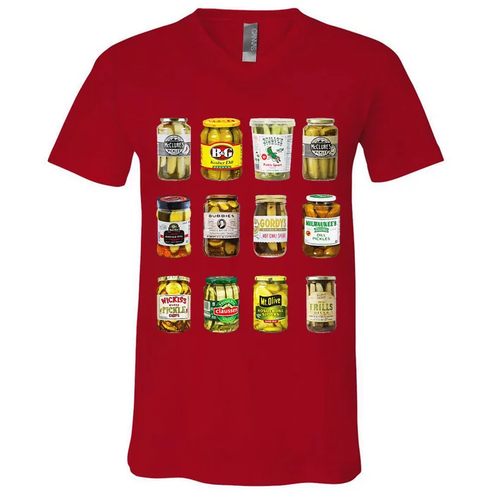 Pickle Jar Lovers Vintage Canned Pickles Canning Season V-Neck T-Shirt