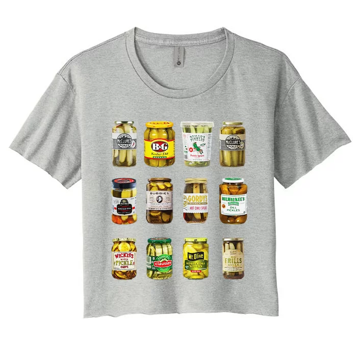 Pickle Jar Lovers Vintage Canned Pickles Canning Season Women's Crop Top Tee