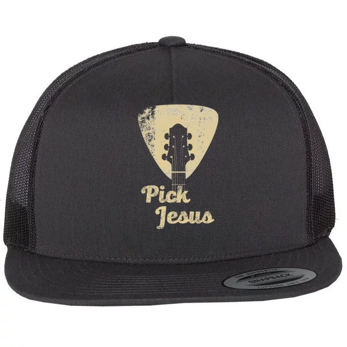 Pick Jesus Music Pastor Pastor Easter Gift Flat Bill Trucker Hat