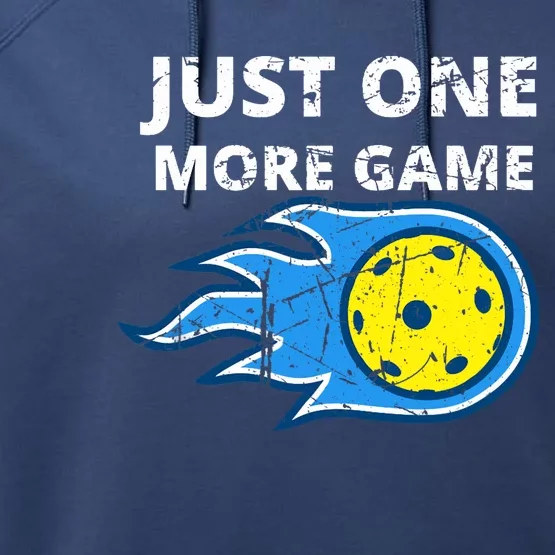 Pickleball Just One More Game Performance Fleece Hoodie