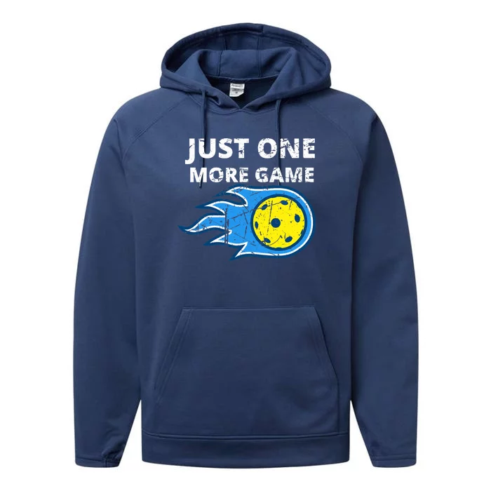 Pickleball Just One More Game Performance Fleece Hoodie