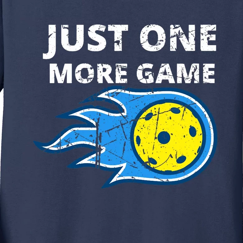 Pickleball Just One More Game Kids Long Sleeve Shirt