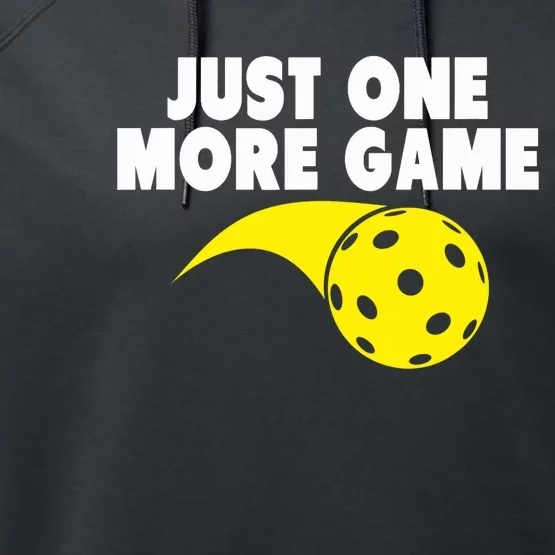 Pickleball Just One More Game Performance Fleece Hoodie