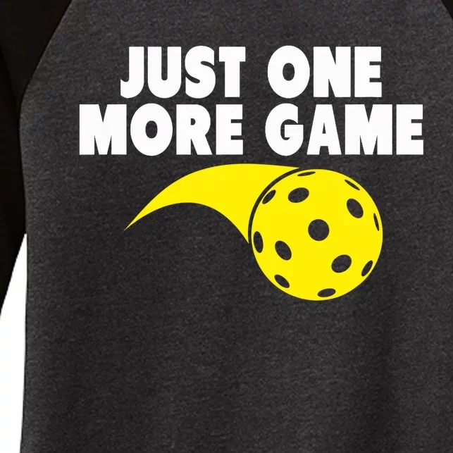 Pickleball Just One More Game Women's Tri-Blend 3/4-Sleeve Raglan Shirt