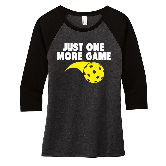 Pickleball Just One More Game Women's Tri-Blend 3/4-Sleeve Raglan Shirt