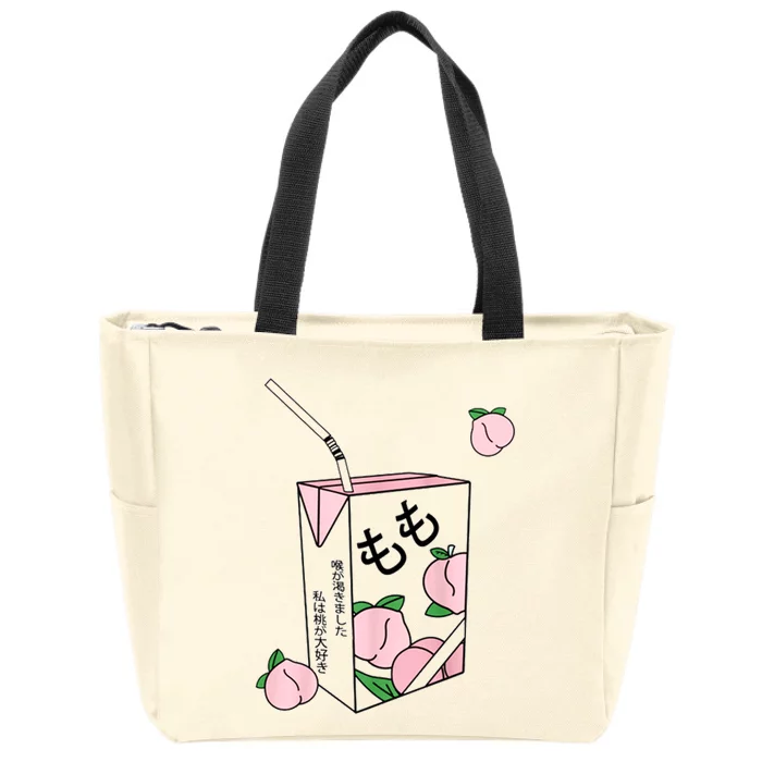 Peach Juice Zip Tote Bag