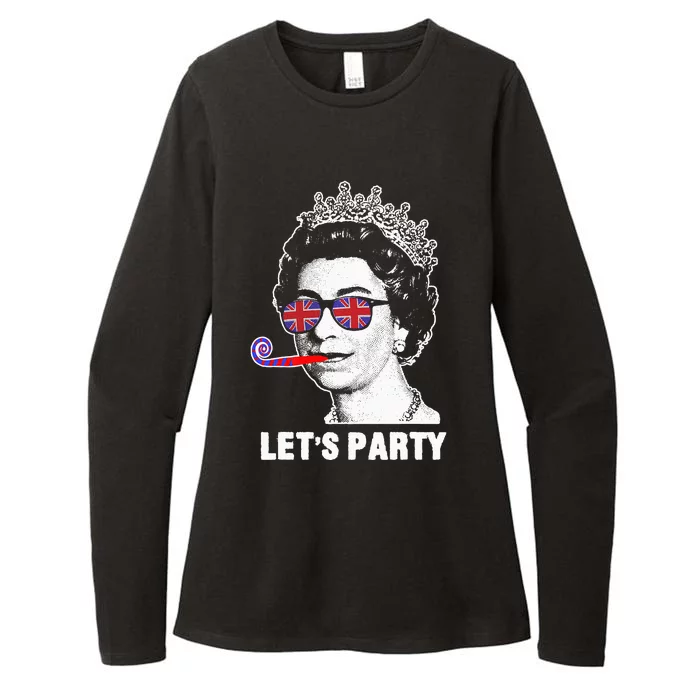 Platinum Jubilee. Queen & Union Jack LetS Party Funny Queen Womens CVC Long Sleeve Shirt