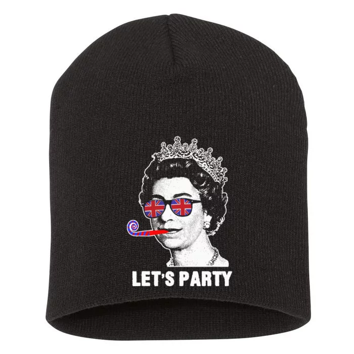 Platinum Jubilee. Queen & Union Jack LetS Party Funny Queen Short Acrylic Beanie